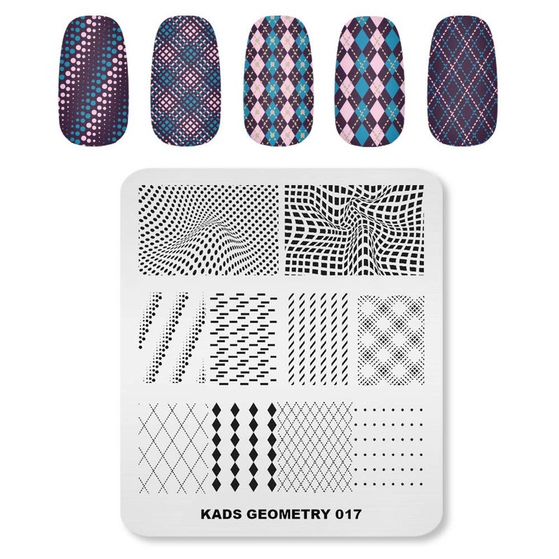 KADS Nail Art Stamping Plates Set Image Template Stencils Pattern with Stamping Plates Holder Case Organizer (GE017) - Image 1